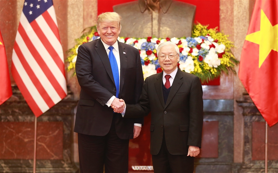 Tổng Bí thư, Chủ tịch nước Nguyễn Phú Trọng, Thủ tướng Chính phủ Nguyễn Xuân Phúc hội kiến Tổng thống Donald Trump